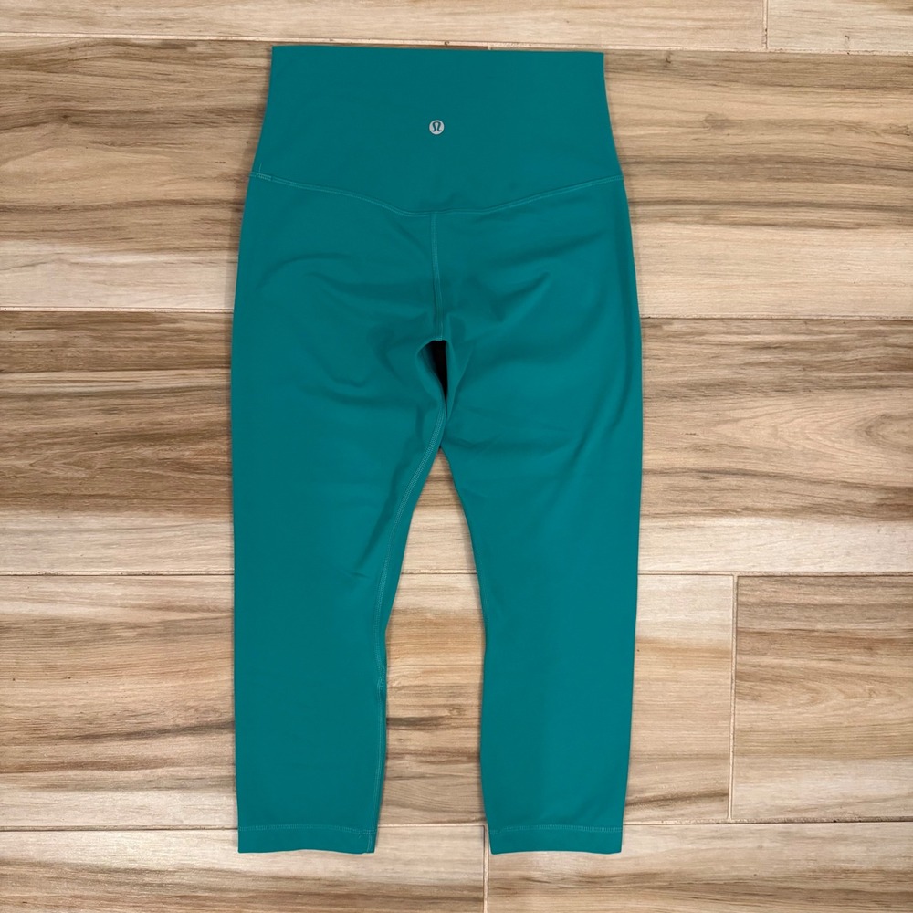 Lululemon Align High-Rise Crop 21 Teal Green Nulu Yoga Pants Size 6 LW6BQUS
